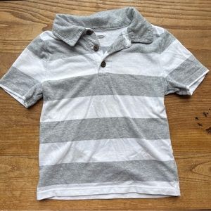 Gray Striped Polo